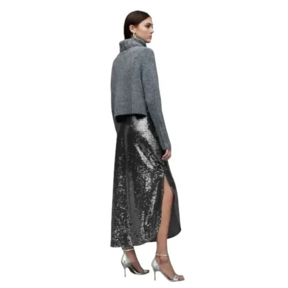 NWT All Saints Opal Sparkle Sequin Midi Skirt size Small